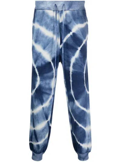 Alanui Tie-dye Pattern Track Pants In Blue