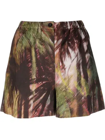 Alanui Tropical-print Shorts In Green