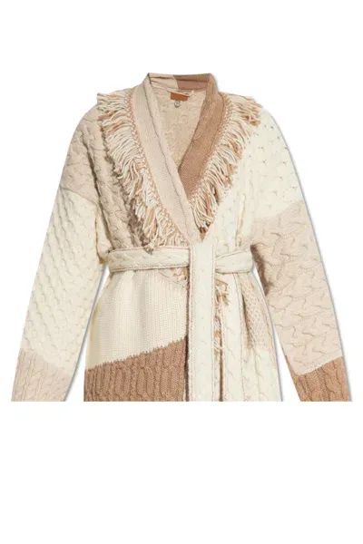 Alanui Wool Cardigan In Beige