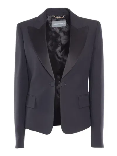 Alberta Ferretti Black Blazer In Multi