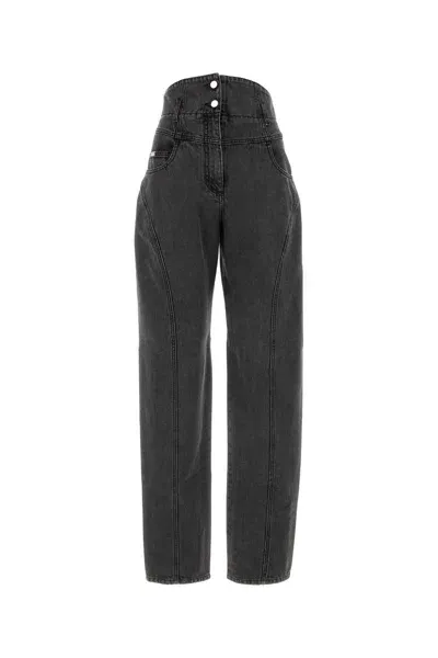 Alberta Ferretti Black Denim Jeans In Grey