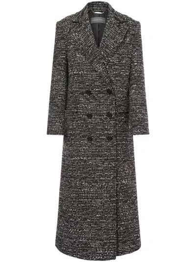 Alberta Ferretti Long Bouclé Coat Coats, Trench Coats In Black