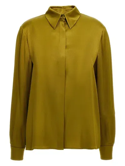 Alberta Ferretti Draped Shirt In Green