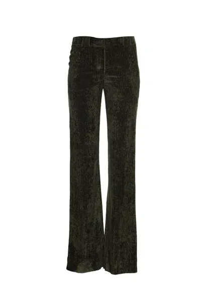 Alberta Ferretti Flare Corduroy Pants In Green