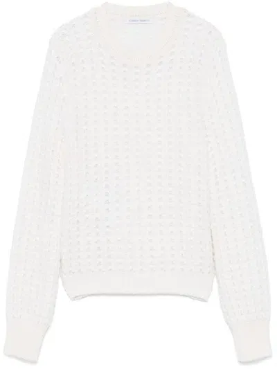 Alberta Ferretti Honeycomb-pattern Sweater In White