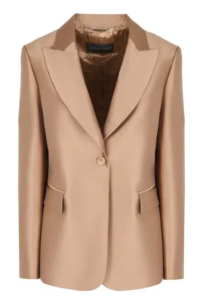 Alberta Ferretti Ìsatin Blazer In Beige