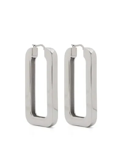 Alberta Ferretti Logo-engraved Earrings In Silver