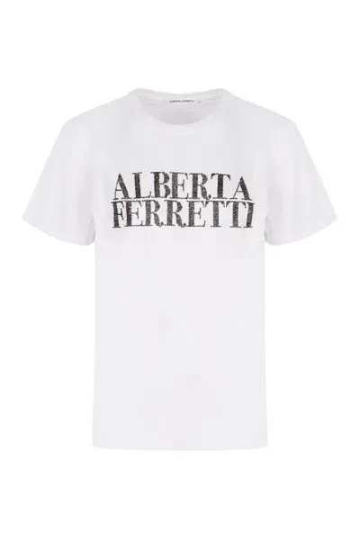 Alberta Ferretti Logo In White