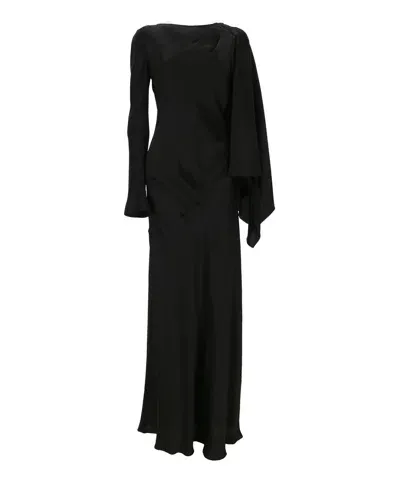 Alberta Ferretti Long Dress In Black