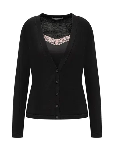 Alberta Ferretti Merino Wool Sweater In Black