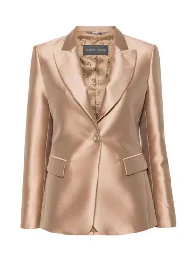 Alberta Ferretti Mikado Jacket In Beige