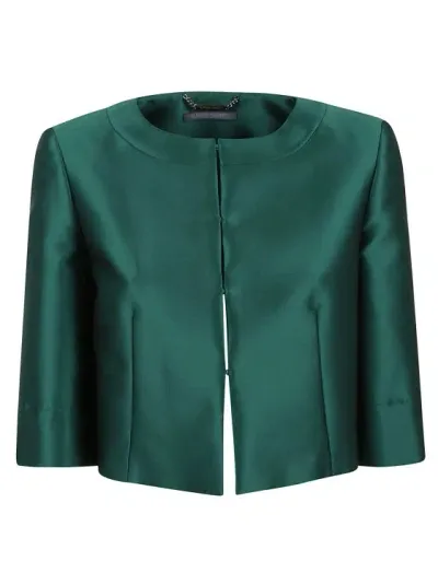 Alberta Ferretti Mikado Jacket In Green