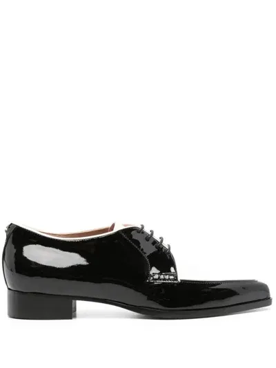 Alberta Ferretti Patent-leather Brogue Shoes In Black