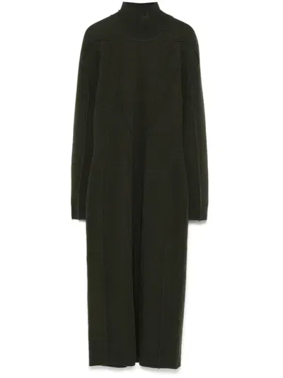 Alberta Ferretti Raised-seam Midi Dress In Green