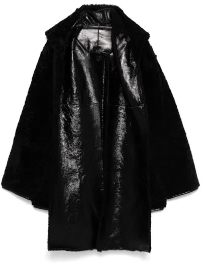 Alberta Ferretti Reversible Coat In Black