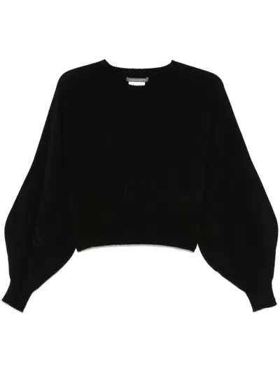 Alberta Ferretti Ribbed Sweater In Black