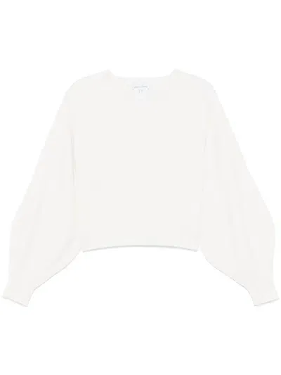 Alberta Ferretti Ribbed Sweater In White