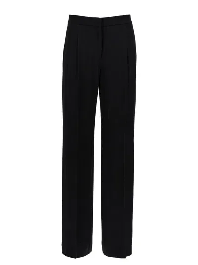 Alberta Ferretti Satin Pants In Black