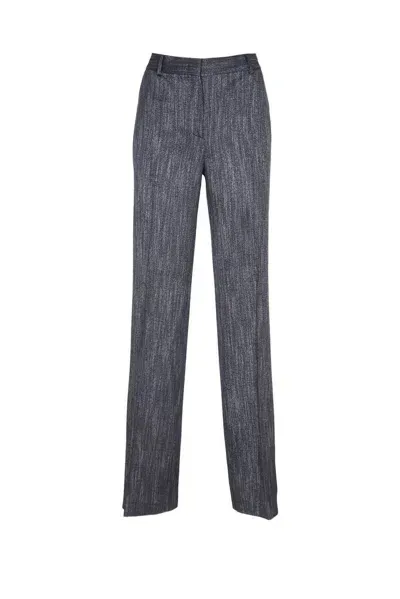 Alberta Ferretti Straight Leg Tailored Trousers In Grey