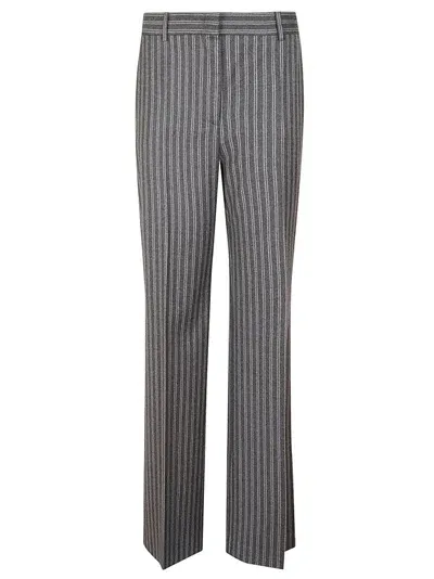 Alberta Ferretti Striped Tailored Trousers In Gris