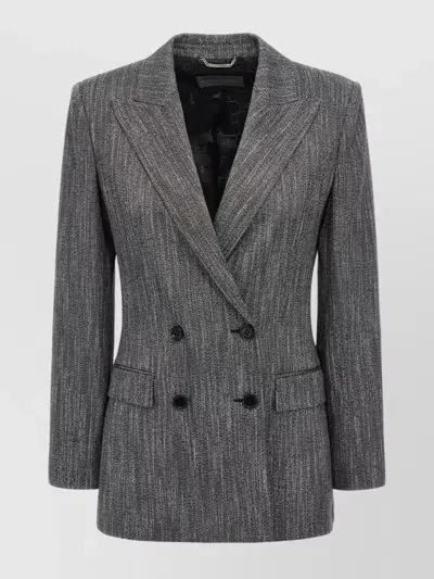 Alberta Ferretti Double-breasted Blazer In Grey