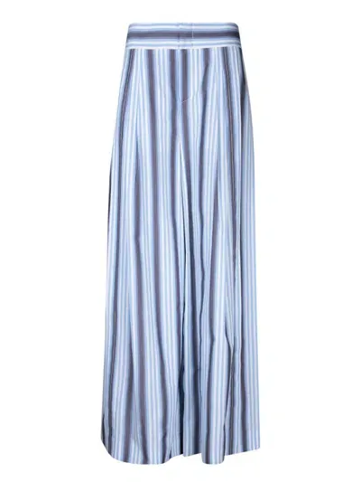 Alberta Ferretti Wide-leg Striped Trousers In Blue