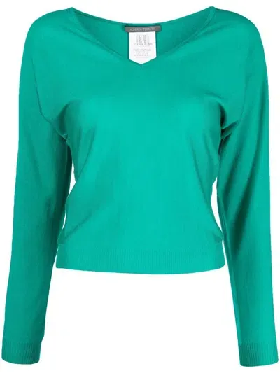 Alberta Ferretti V-neck Sweatshirt In Grün