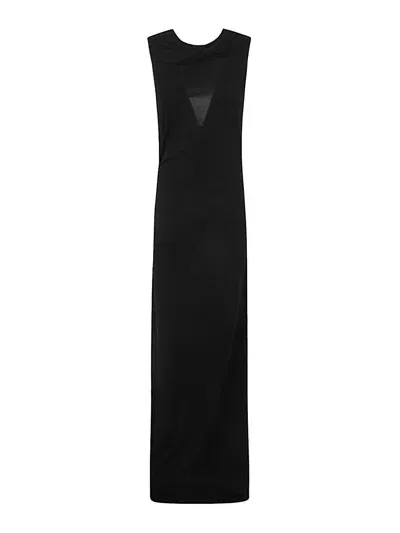 Alberta Ferretti Organdy Long Dree Clothing In Black