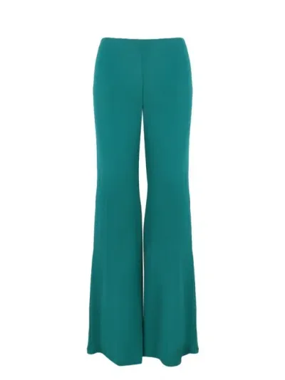 Alberta Ferretti High Waist Flared Tailored Trousers In Green