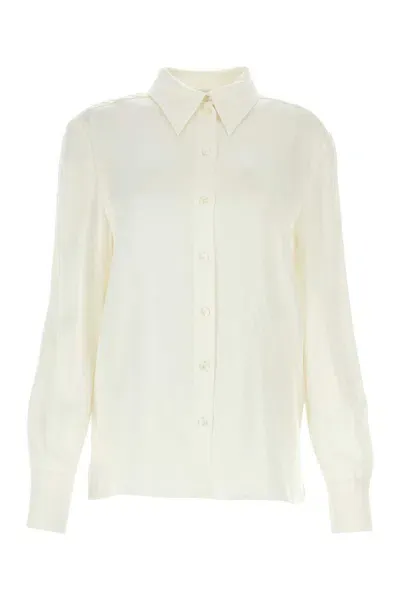 Alberta Ferretti White Satin Shirt In Bianco