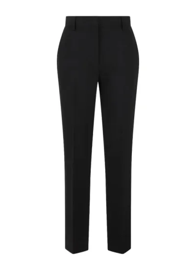 Alberta Ferretti Wool Canvas Trouser In Black