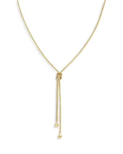 Alberto Amati 14k Yellow Gold Knotted Popcorn Link Lariat Necklace, 18