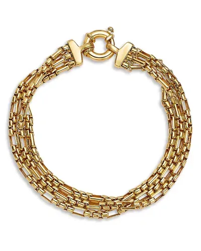 Alberto Amati 14k Yellow Gold Triple Layer Box Link Chain Bracelet