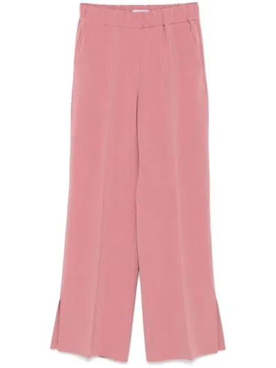 Alberto Biani Cady Texture Elasticated Waistband Pants In Pink