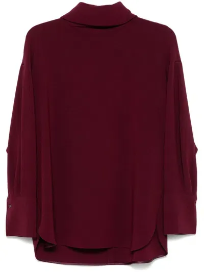 Alberto Biani Crepe Blouse In Red