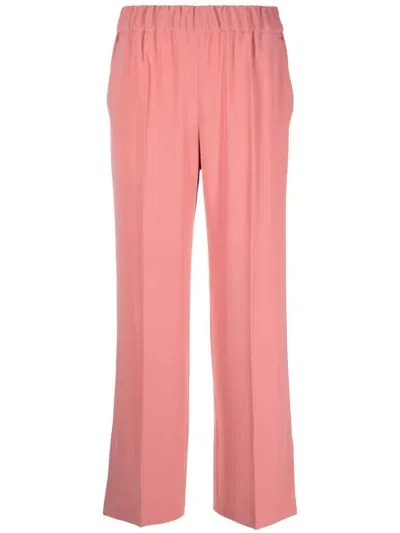 Alberto Biani Cropped Wide-leg Trousers In Pink