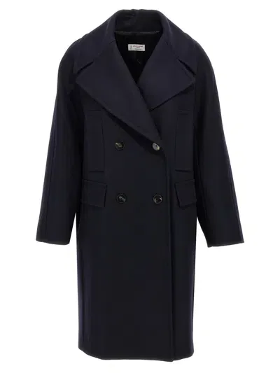 Alberto Biani Double-breasted Coat In Blue