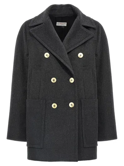 Alberto Biani Double-breasted Coat Coats, Trench Coats In Gray