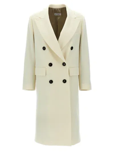 Alberto Biani Double-breasted Coat In White