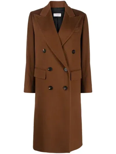 Alberto Biani Double-breasted Virgin-wool Coat In Red