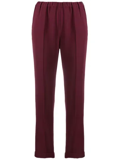 Alberto Biani Elasticated Waist Straight-leg Trousers In Red