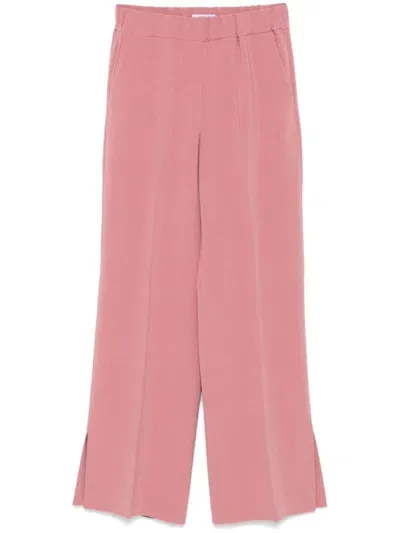 Alberto Biani Wide Leg Trousers In Nude & Neutrals