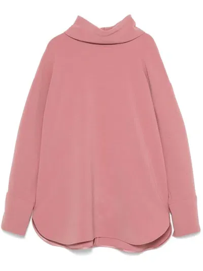 Alberto Biani Roll-neck Blouse In Pink