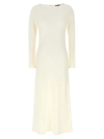 Alberto Biani White Sbieco Longuette Dress