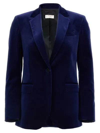 Alberto Biani Single-breasted Velvet Blazer In Blue