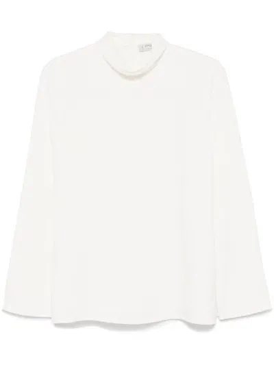 Alberto Biani Turtleneck Blouse In White