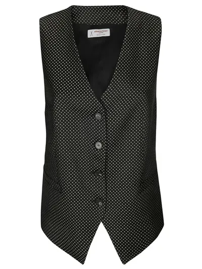 Alberto Biani Viscose Waistcoat Tie In Black