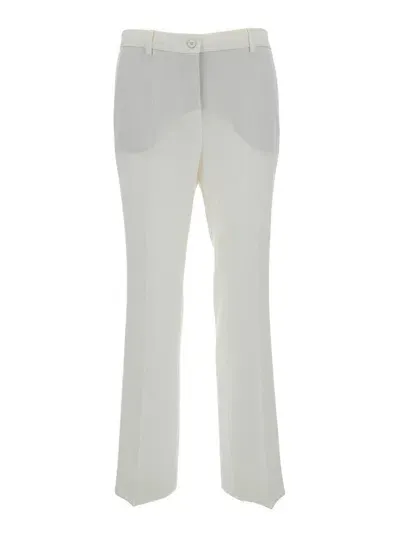 Alberto Biani Mini Flare Cady Pants In White