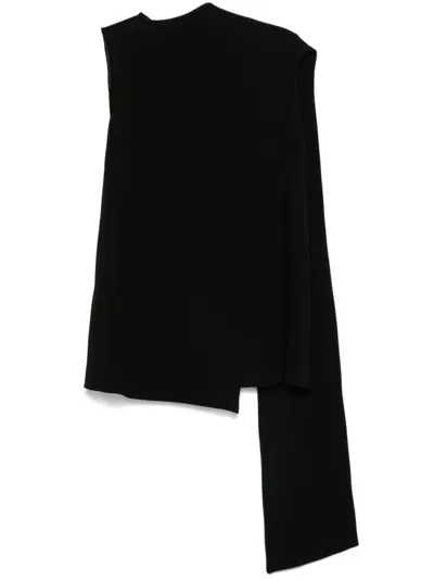 Alberto Biani Wraparound Blouse In Black