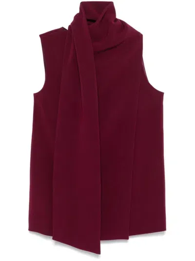 Alberto Biani Wraparound Blouse In Red